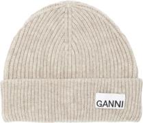 Ganni Light Structured Rib Knit Beanie ONE SIZE - Huer hos Magasin