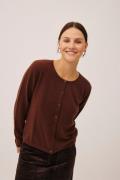 Magasin Mabel 3 100% Cashmere Kvinde Dark Brown Cardigans Str L Cashme...