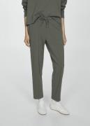 MANGO Jogger Seams Pants Kvinde Beige - Khaki Bukser Med Lige Ben Str ...