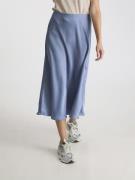 Neo Noir Vicky Heavy Sateen Skirt Kvinde Smoke Blue Maxi Nederdele Str...