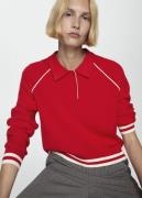 MANGO Contrastedge Sweater Kvinde Red Sweaters Str XL - hos Magasin