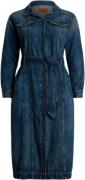 Lauren Ralph Lauren 3X1 Rigid Denimdress Kvinde Harvest Wash Midi Kjol...