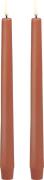 Uyuni LED Taper Candle, Terracotta, Smooth, 2pack, 2,3x25 cm Terracott...