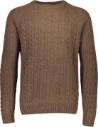 Lindbergh Lambswool Raglan Cable Oneck Mand Dk Brown Mel Sweaters Str ...