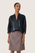 Soaked in Luxury Slelvie Amily Blouse 3/4 Kvinde Black Toppe Loose Fit...