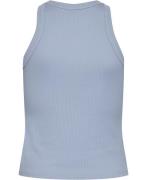 MANGO Ribbed Cottonblend top Kvinde Lt-pastel Blue Langærmede Bluser P...