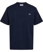 Lacoste Teeshirt Mand Blå Kortærmede T-shirts Str L - hos Magasin