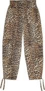 Ganni Printed Satin Pants Kvinde Leopard Bukser Str 40 - hos Magasin