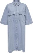 ONLY Onlsophie S/S Oversize Dress DNM SI Kvinde Light Blue Denim Maxi ...