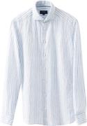 ETON Contemporary Fit Light Blue Striped Linen Shirt Mand Lyseblå Lang...