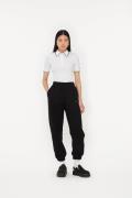 ROTATE Birger Christensen Rib Polo Top Kvinde Bright White Langærmede ...