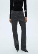 MANGO Jeans. - Glitter Kvinde Open Grey Wide Jeans Str 38 - hos Magasi...