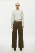 Oval Square Pete Pants Kvinde Dark Olive Bukser Med Brede Ben Str L - ...