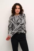 Kaffe Kabillie Knit Pullover Kvinde Grey Melange / Black Langærmede Bl...