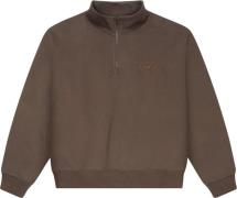 7 Days Active Organic Fitted Half Zip Kvinde 071 Major Brown Langærmed...