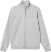 Les Deux Nørregaard Tonal Halfzip Sweatshirt Mand Grey Melange Sweatsh...