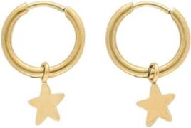 My Jewellery Small Hoop Earrings With Star Charm - Creoler hos Magasin