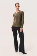 Soaked in Luxury Slskylara Round Neck LS Kvinde Gold Langærmede Bluser...