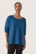 Soaked in Luxury Sltuesday Jumper Kvinde Ensign Blue Kortærmet Strik C...