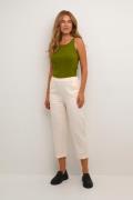 Kaffe Kasakura HW Cropped Pants Kvinde Antique White Bukser Med Lige B...