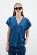 InWear Rinnaiw Top Kvinde Ensign Blue Toppe Loose Fit Str 40 - hos Mag...