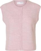 Selected Femme Slflulu SL Button Oneck Vest EX Kvinde Bleached Mauve/m...