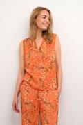 Cream Crrosina Blouse Kvinde Exotic Orange Paisley Kortærmede Bluser S...