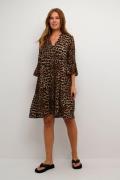 Kaffe Kahera Amber Dress Printed Kvinde Classic Leopard Midi Kjoler St...