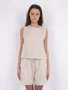 Neo Noir Svetlana Linen Top Kvinde Sand Toppe Str 40 - hos Magasin