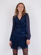 Neo Noir Ralph Glitz Blouse Kvinde Blue Langærmede Bluser Str 40 - hos...