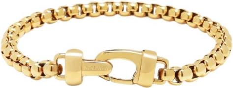 Nialaya 5mm Gold Box Chain Classic Bracelet L - Armbånd Stål hos Magas...