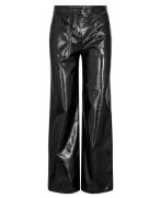 Karl Lagerfeld Faux Patent Leather Pants Kvinde Black Læderbukser Str ...