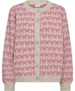 ICHI Ihbrielle CA3 Kvinde Oatmeal W. Pink Yarrow Cardigans Loose Fit S...