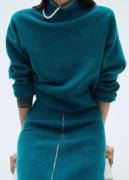 MANGO Perkins Neck Knitted Sweater Kvinde Green Sweaters Str XS - hos ...