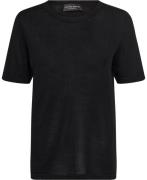 Sand Merino Blend Fellini Tshirt Kvinde Ebony Black Kortærmet Strik St...