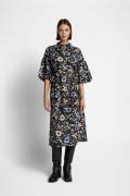 MUNTHE Palmetto Organic Cotton and Silk Blend Dress Kvinde Black Midi ...