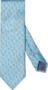 ETON Mid Blue Motif Print Silk Tie 80 - Slips hos Magasin