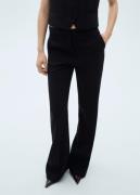 MANGO Trousers. - Iguana Kvinde Black Bukser Med Brede Ben Str 40 - ho...