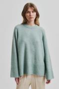 Second Female Brookline Knit Raglan Oneck Kvinde Slate Green Sweaters ...