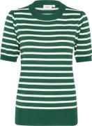 Saint Tropez Milasz Striped SS Pullover Kvinde Frosty Spruce Kortærmet...