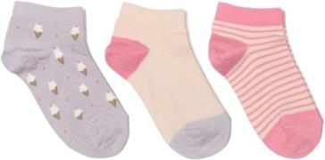 Melton Ice Cream Sneaker Socks 3pack Str 23/26 - Cloud Lilac Strømper ...