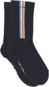 Melton Vertical Stripes Socks Str 23/26 - Marine Strømper hos Magasin