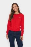 Saint Tropez Valentinasz Cardigan Kvinde Flame Scarlet Cardigans Regul...