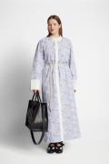 MUNTHE Filira Embroidered Organic Cotton Dress Kvinde Light Blue Midi ...