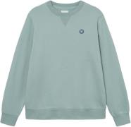 Wood Wood Wwtye Mand Blue Surf Sweatshirts Str L - hos Magasin